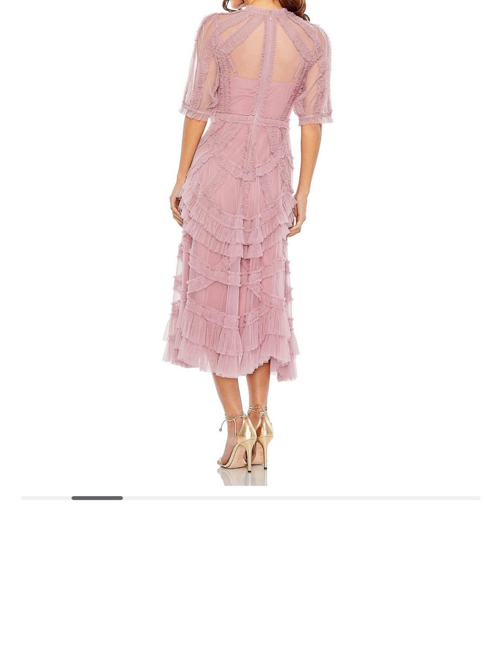 Mac Duggal Dusty Rose Ruffle Midi Dress - Picture 2 of 6